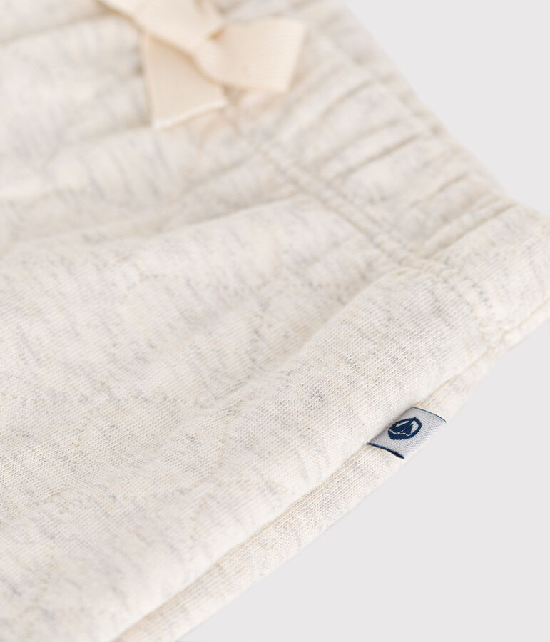 Babies' quilted tube knit trousers beige