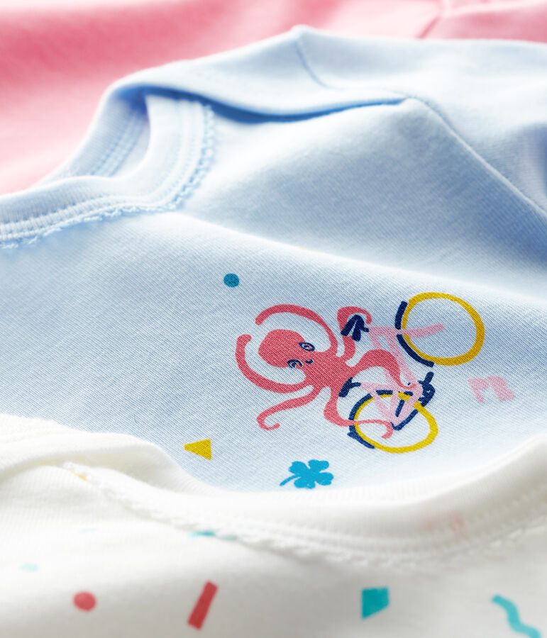 Baby girls' long-sleeved bodysuit - Set of 3 multicolor