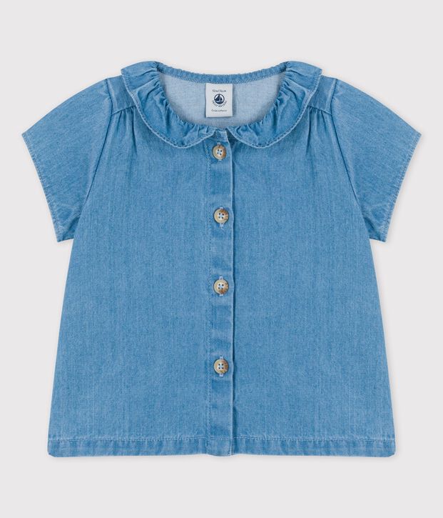 Babies' Organic Light Denim Blouse blue