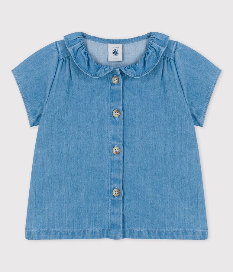 Babies' Organic Light Denim Blouse blue