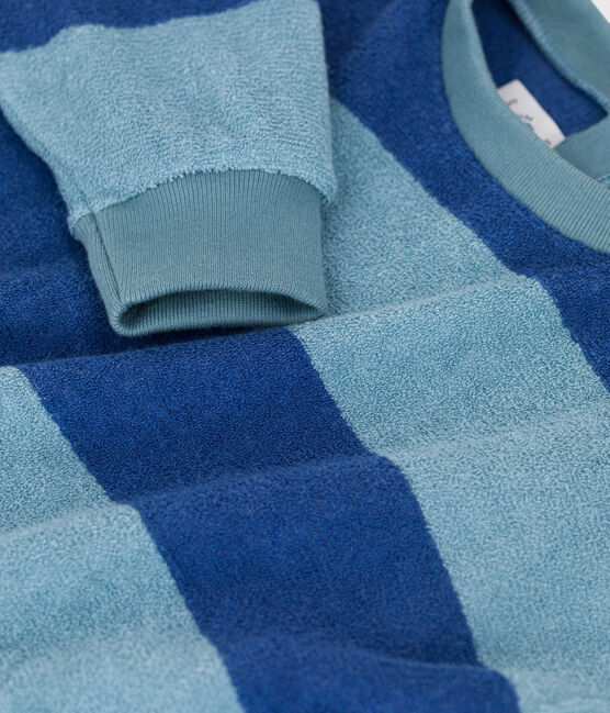 Babies' Stripy Terry Sweatshirt CREPUSCULE /ROVER
