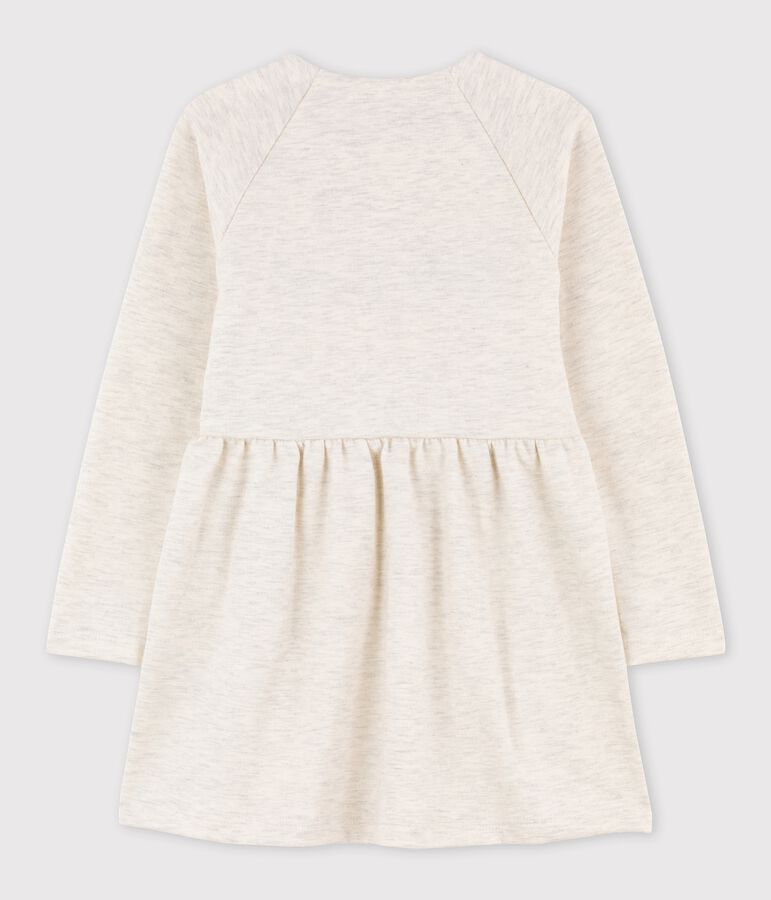 Girls' Long-Sleeved Fleece Dress MONTELIMAR CHINE beige
