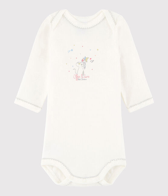 Baby Girls' Long-Sleeved Bodysuit Lait white
