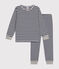 Children's stripy cotton pyjamas SMOKING blue/MARSHMALLOW white