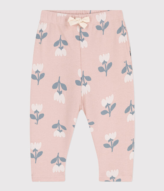 Babies' Printed Fleece Trousers SALINE pink/MULTICO white