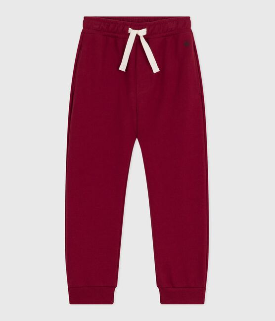 Children's jogging bottoms in plain cotton AMARANTE