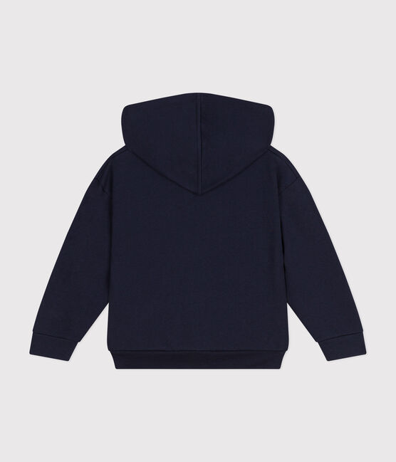 Girls' hooded zip-up fleece sweatshirt SMOKING blue