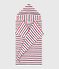 Babies' stripy printed terry towelling bath cape MARSHMALLOW white/MULTICO white
