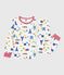 Children's pyjamas in Paris-print fleece MARSHMALLOW white/MULTICO white