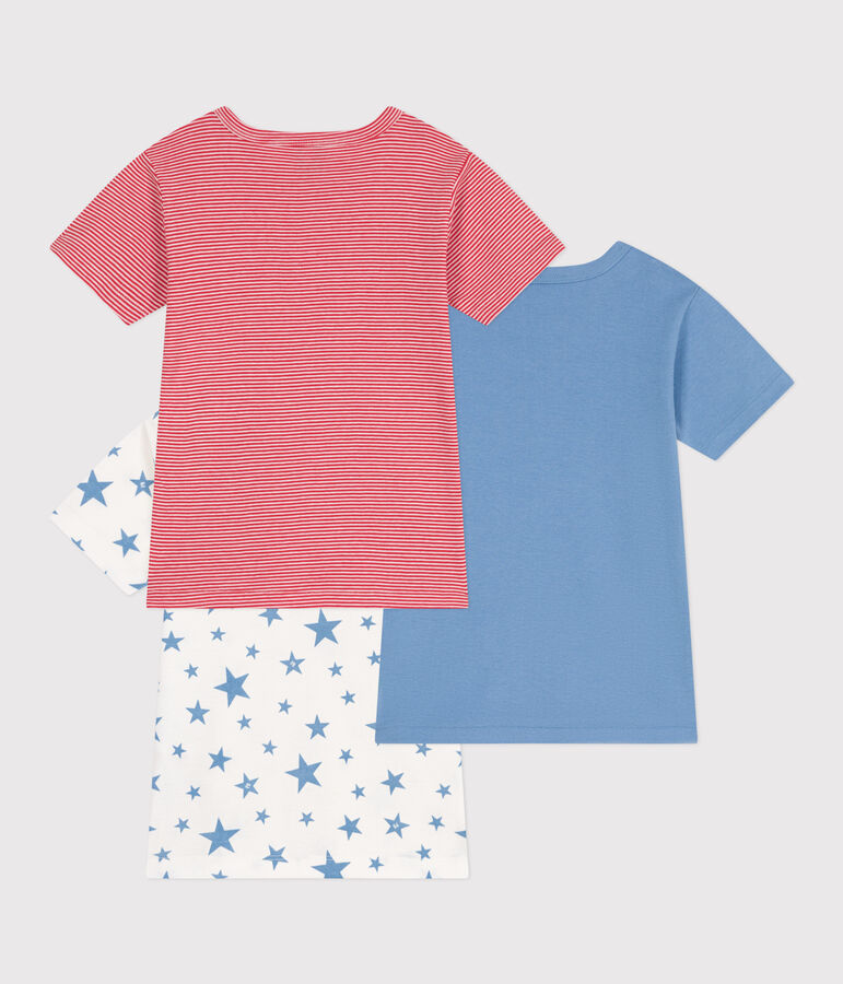 Children's short-sleeved star print cotton T-shirts - 3-Pack multicolor