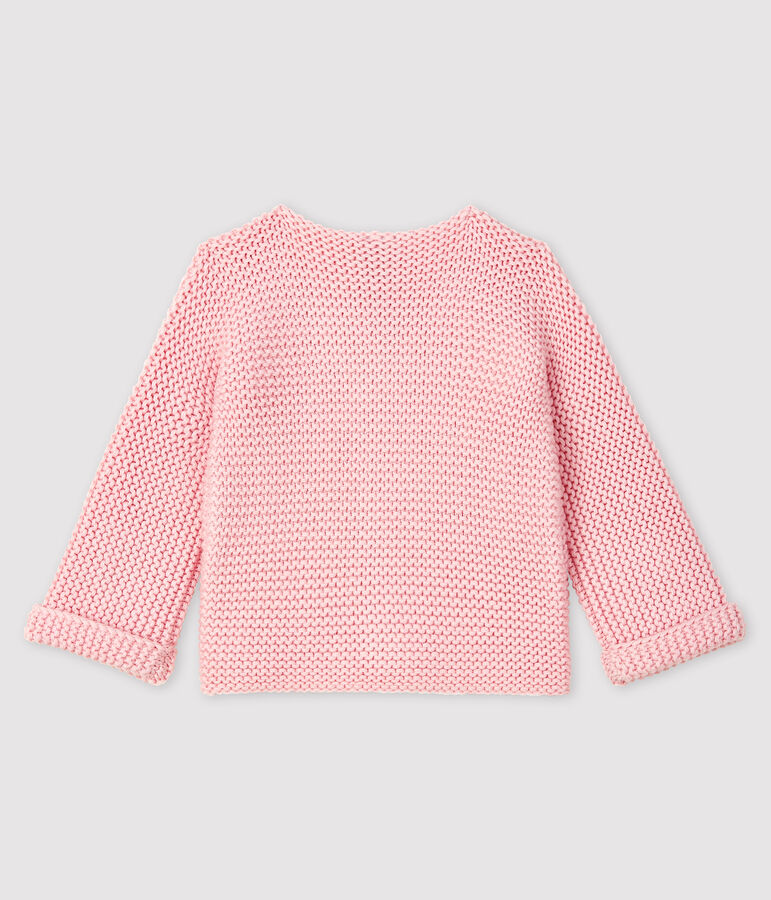 Baby girl's wool and cotton mix cardigan pink