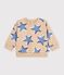 Babies' heart-print cotton sweatshirt beige/multicolor
