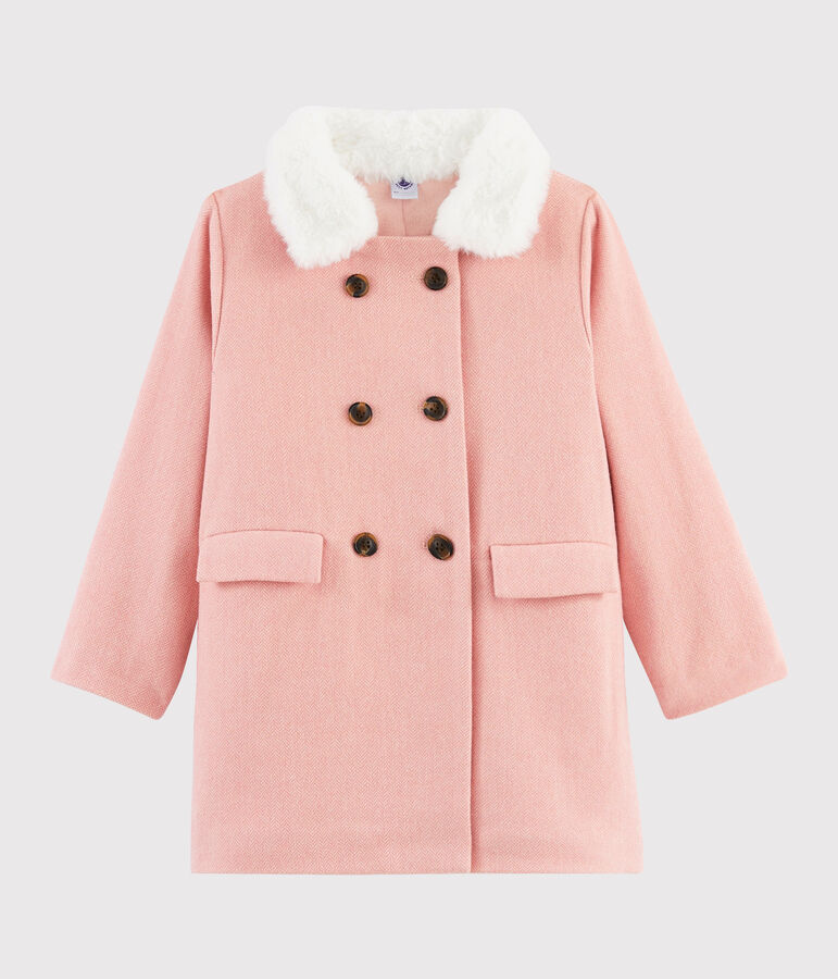 Girls' woollen coat ROSE pink