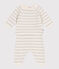 Babies' two-piece set in a wool and cotton knit MARSHMALLOW white/MONTELIMAR