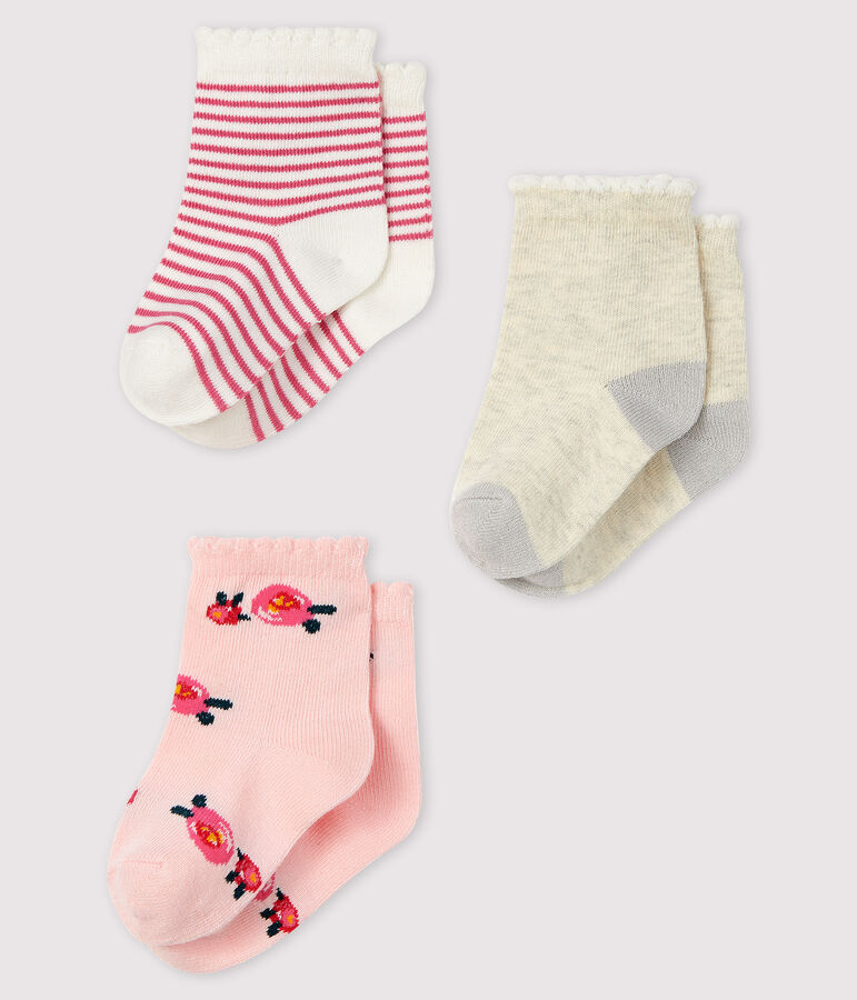 Pack of 3 pairs of baby socks multicolor