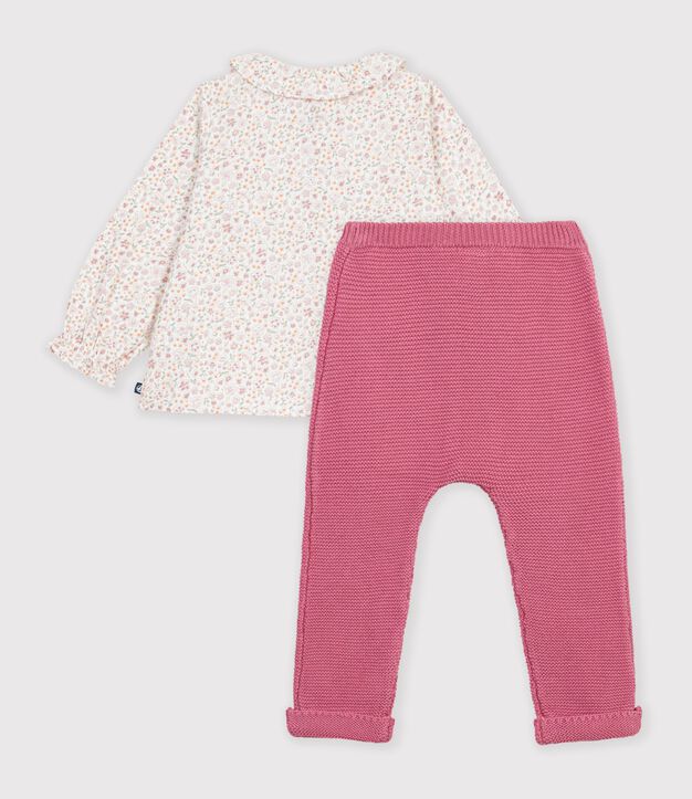 Baby outfit in cotton with a floral print multicolor