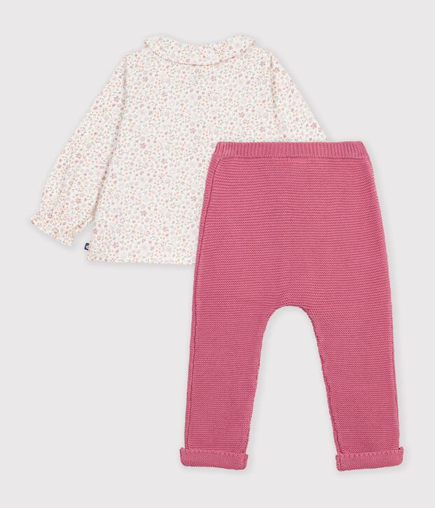Baby outfit in cotton with a floral print multicolor