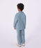 Children's stripy cotton jacket blue/white