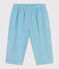 Babies' plain cotton gauze trousers AQUATIC blue