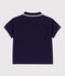 Babies' short-sleeved plain cotton polo shirt SOIR blue