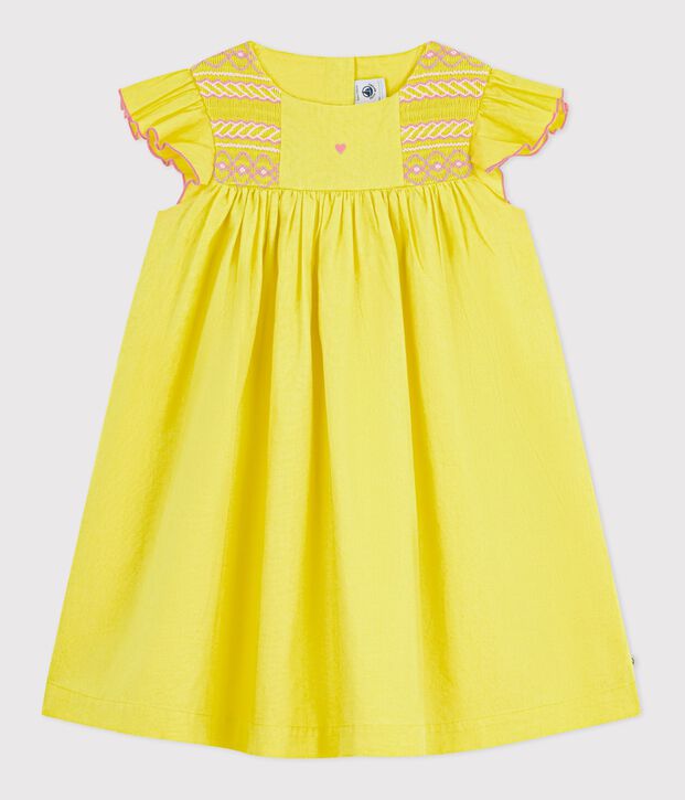 Children's short-sleeved cotton dress yellow