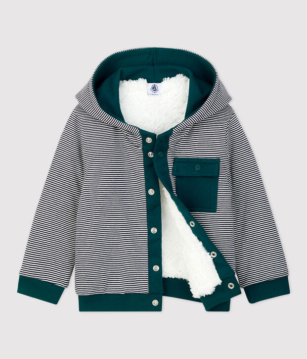 Babies' Sherpa Cardigan white/green