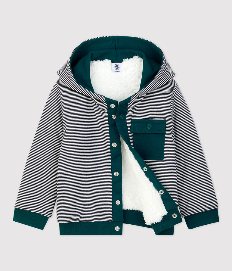 Babies' Sherpa Cardigan white/green