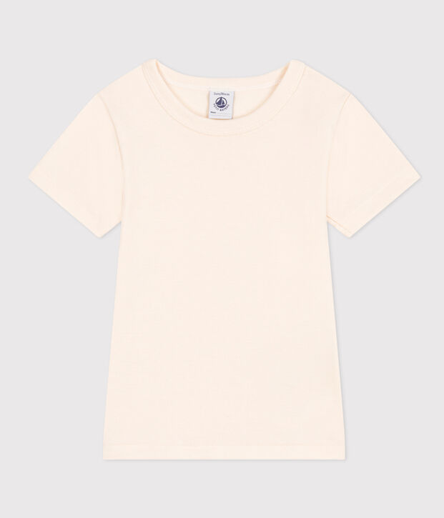 Short-sleeved cotton T-shirt Ecru