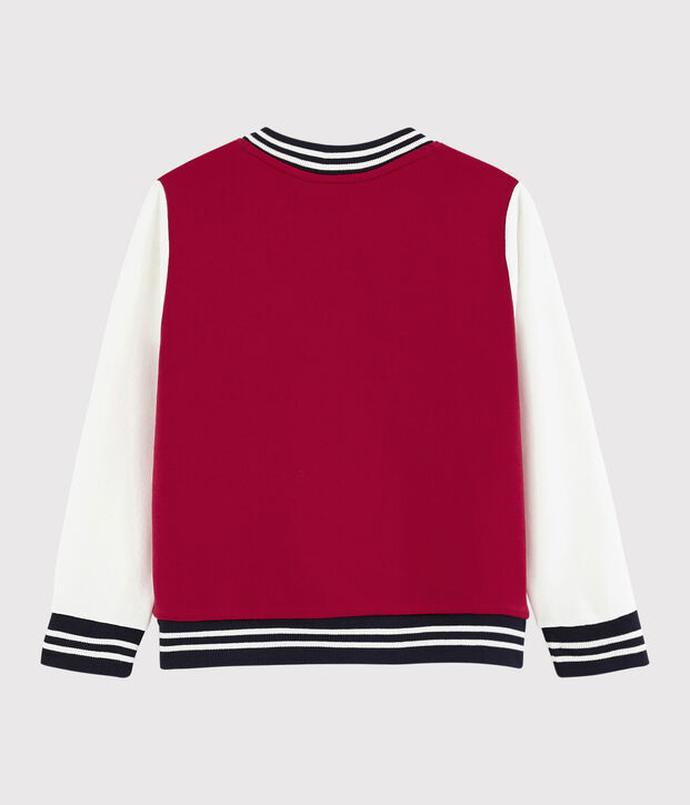 Children's Unisex Fleece Baseball Jacket red/white