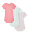 Set of 3 baby girls' short-sleeved bodysuits LOT white