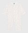 Babies' printed cotton footless pyjama suit MARSHMALLOW white/CHARME pink
