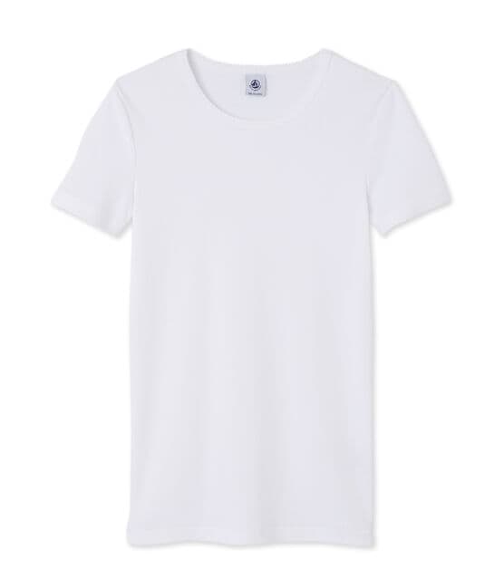 Women's short-sleeved plain t-shirt ECUME white