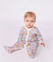 Babies' flower-print tube knit pyjama suit white/multicolor