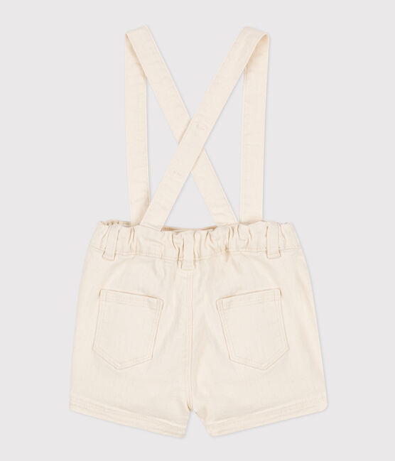 Babies' Denim Dungaree Shorts AVALANCHE Ecru