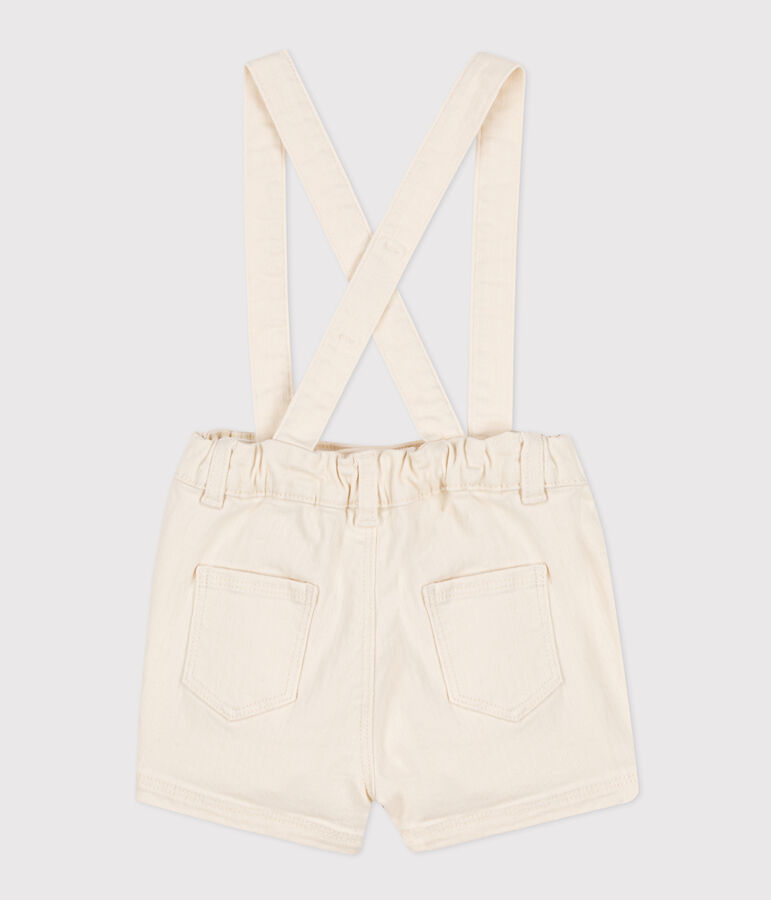 Babies' Denim Dungaree Shorts AVALANCHE Ecru
