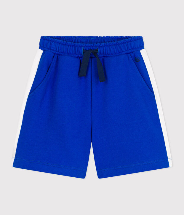 Children's plain cotton Bermuda shorts blue