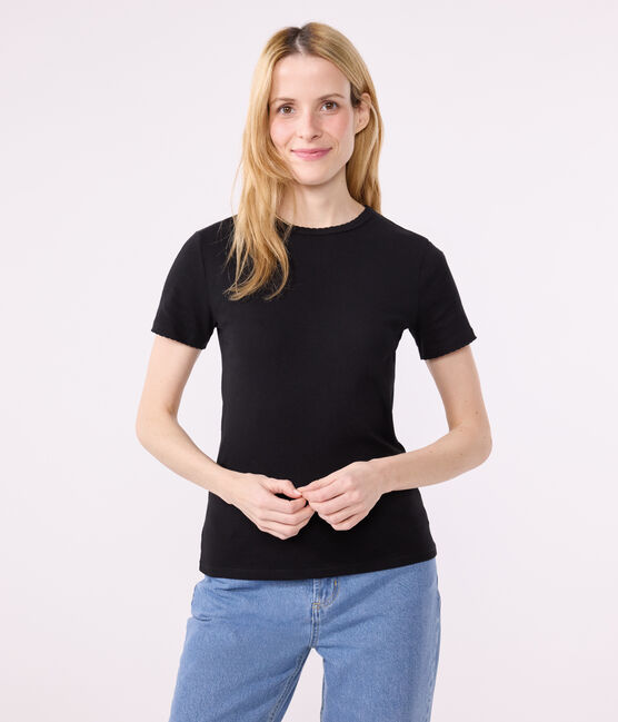 Women's Iconic Cocotte Stitch Cotton T-Shirt BLACK black