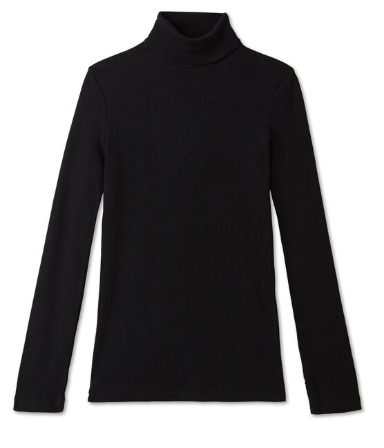 Women's plain polo neck NOIR black