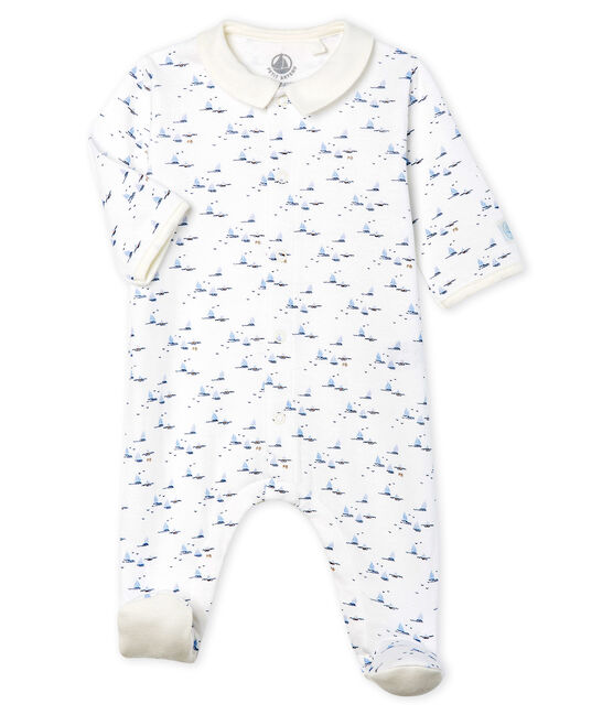 Baby Boys' Tube Knit Sleepsuit MARSHMALLOW white/MULTICO white