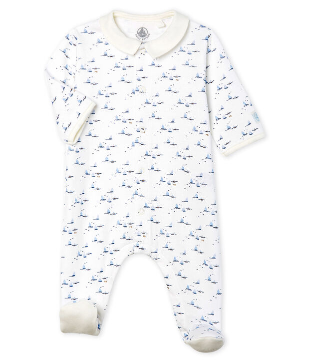 Baby Boys' Tube Knit Sleepsuit white/multicolor