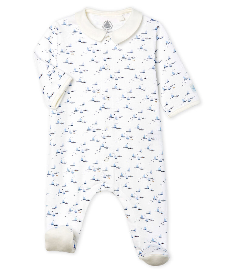 Baby Boys' Tube Knit Sleepsuit white/multicolor