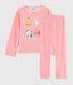 Girls' Pink Animals Yoga Velour Pyjamas