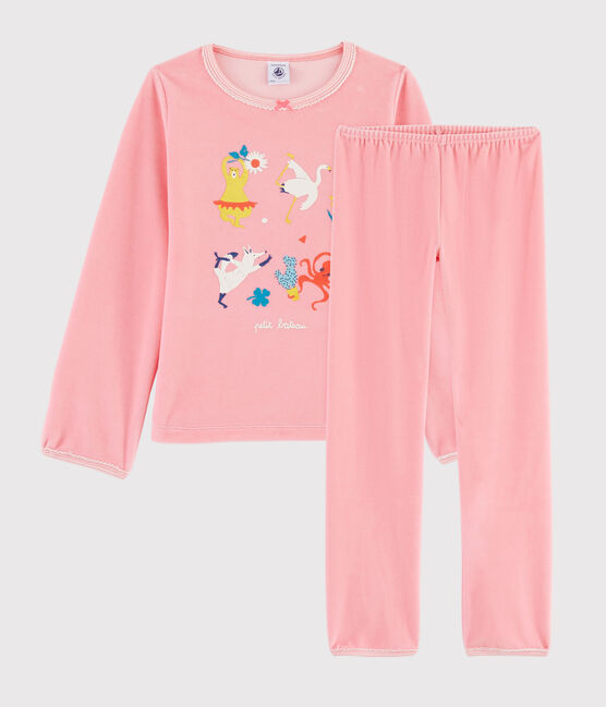 Girls' Pink Animals Yoga Velour Pyjamas GRETEL pink