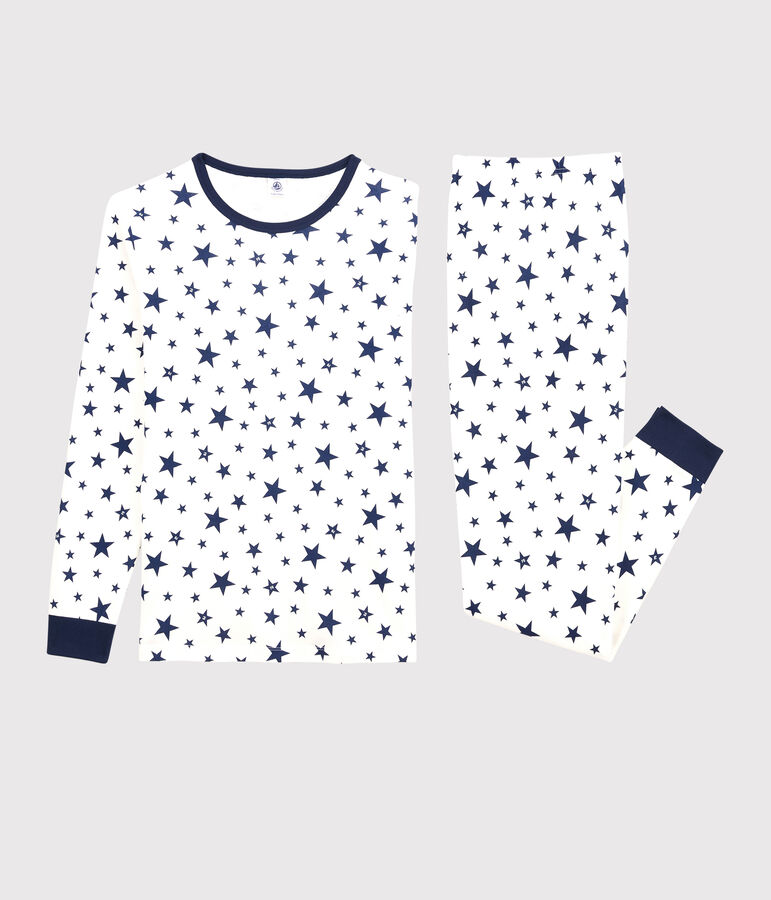 Unisex Starry Cotton Pyjamas white/blue