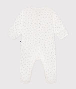 Babies' printed cotton pyjama suit MARSHMALLOW blue/GOMME white