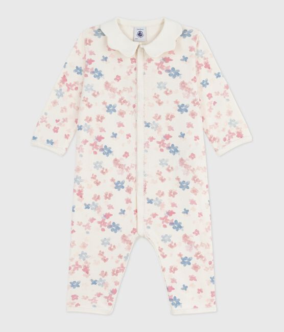 Babies' footless printed cotton pyjama suit MILK /MULTICO