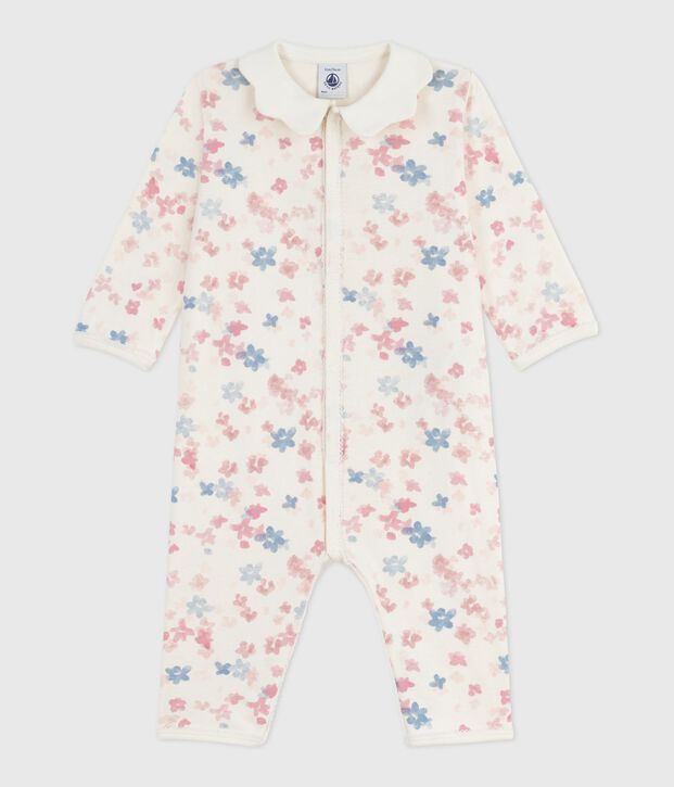 Babies' footless printed cotton pyjama suit Ecru/multicolor