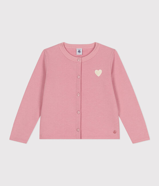 Children's plain fleece cardigan CHARME pink