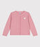 Children's plain fleece cardigan CHARME pink