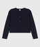 Women's Thick Cotton Poppered Cardigan SMOKING blue